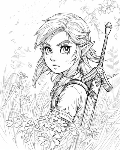 Legend of Zelda, Breath of the Wild coloring page