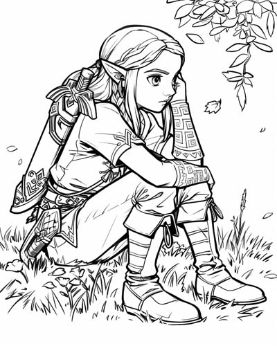 Legend of Zelda, Breath of the Wild coloring page