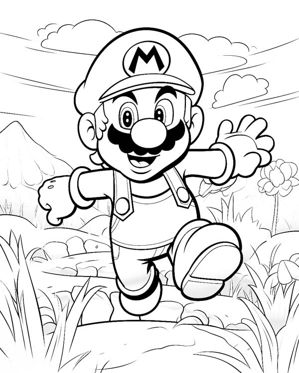 Mario coloring page