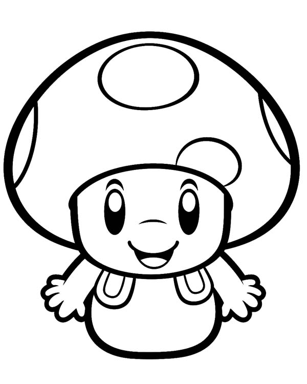 coloring page of a power up mushroom