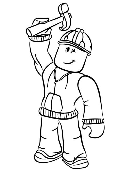 coloring page of the roblox builderman
