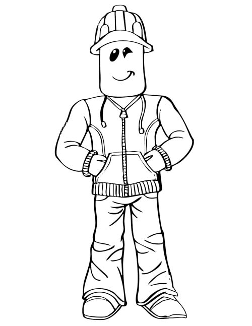 coloring page of the roblox builderman