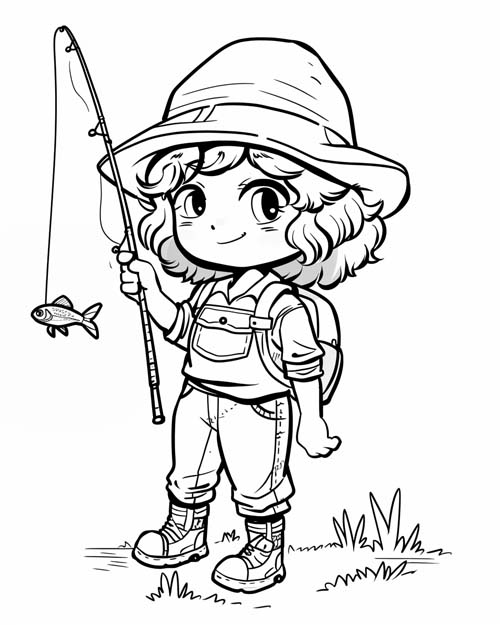 Stardew Valley coloring page of the fishing rod