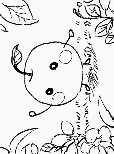 Stardew Valley coloring page of a Junimo
