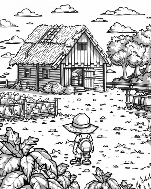 Stardew Valley coloring page - arriving at the farm