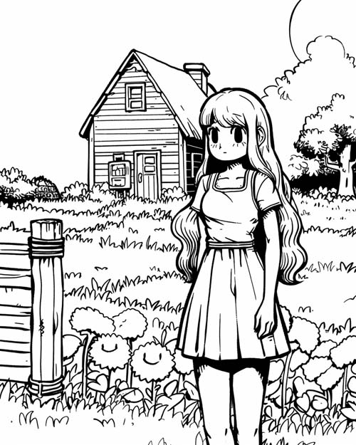 Stardew Valley farmer coloring page