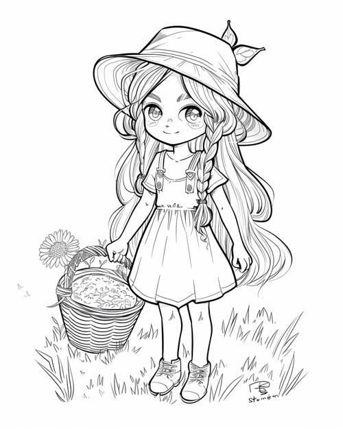 Stardew Valley farmer coloring page