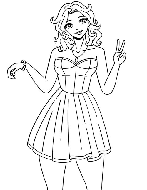 Stardew Valley coloring page of Haley