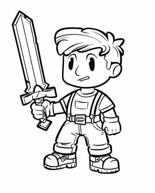 Stardew Valley coloring page of the sword