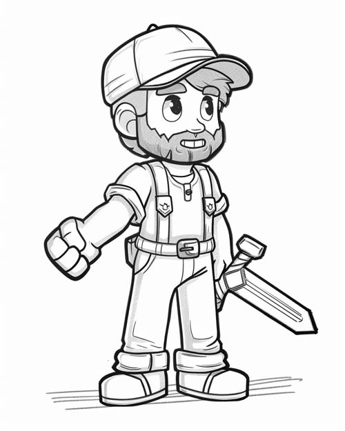 Stardew Valley coloring page of the sword
