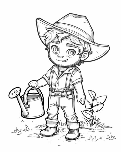 Stardew Valley coloring page of the watering can
