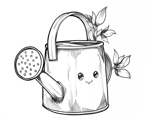 Stardew Valley coloring page of the watering can