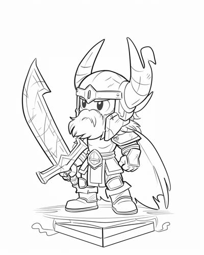 coloring page of the Norse god Heimdall