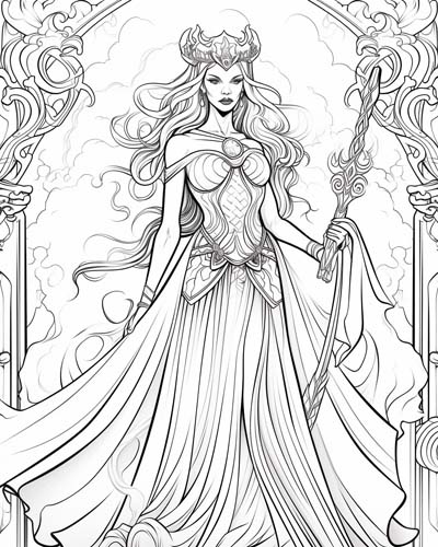 Norse goddess Hel coloring page