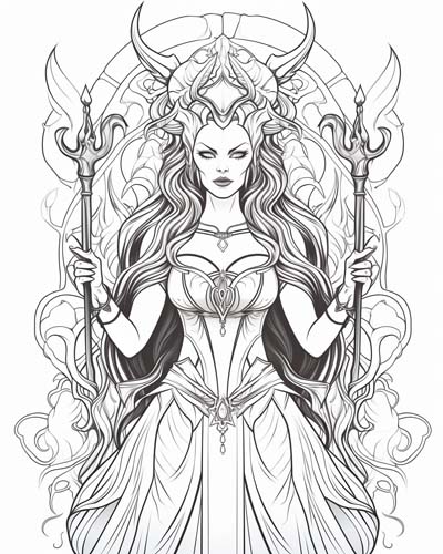 Norse goddess Hel coloring page