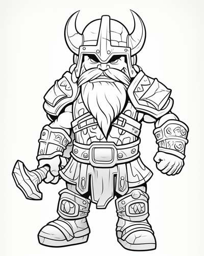viking warriors coloring page