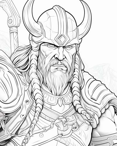 viking warriors coloring page