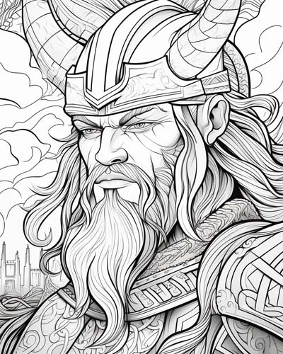 viking warriors coloring page