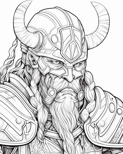 viking warriors coloring page