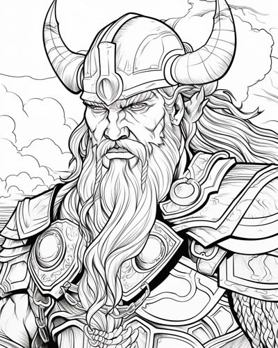 viking warriors coloring page