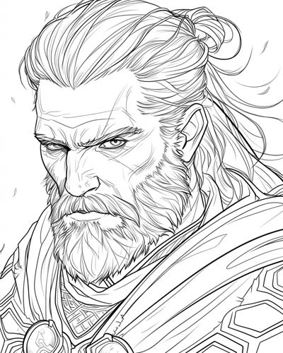 viking warriors coloring page