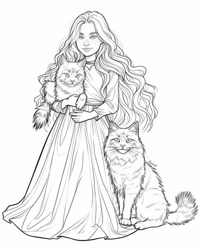 coloring page of Freya with Bygul and Trjegul