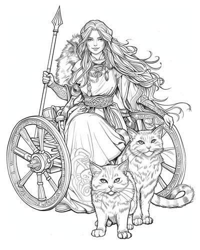 coloring page of Freya with Bygul and Trjegul