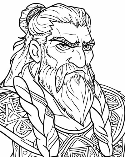 the norse god Tyr coloring page