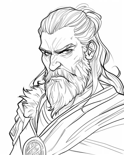 the norse god Tyr coloring page