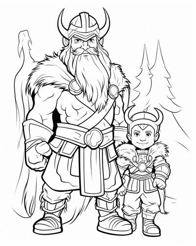 viking dad coloring page