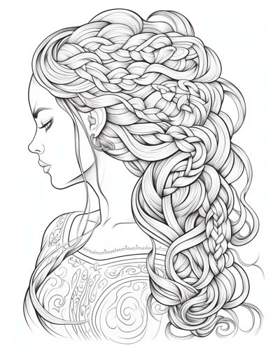 viking woman coloring page