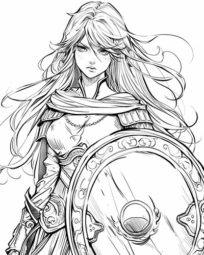viking woman coloring page