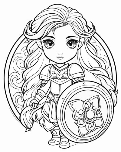 viking woman coloring page