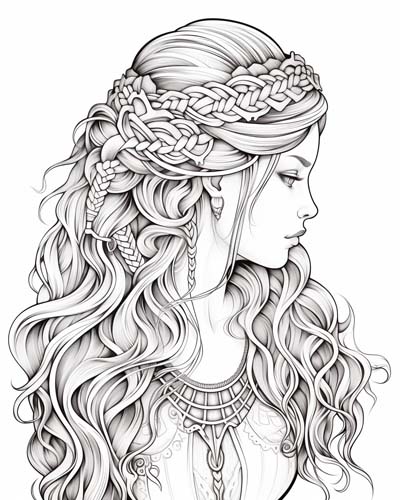 viking woman coloring page