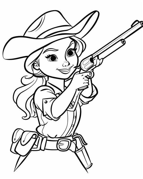 Legends of the West coloring page: cartoon Annie Oakley