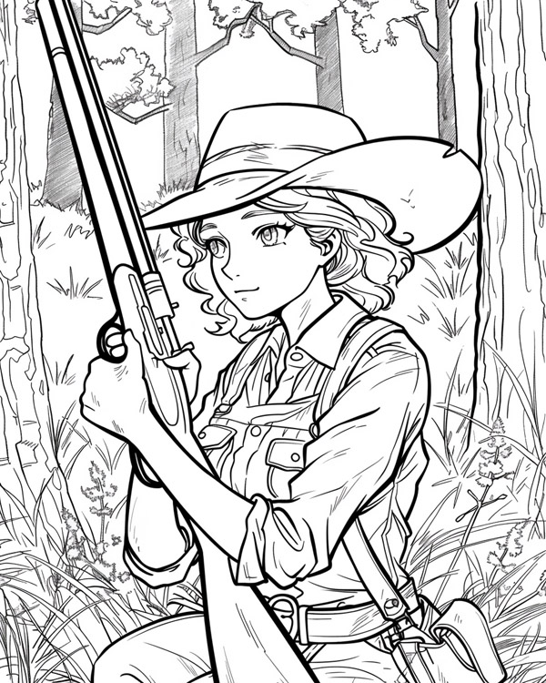Legends of the West coloring page: Annie Oakley