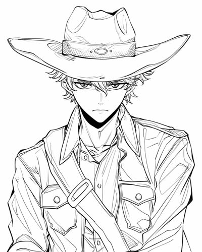 cowboy coloring page