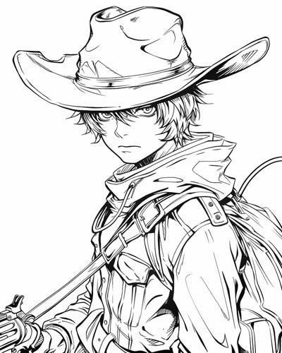 cowboy coloring page