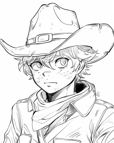 cowboy coloring page