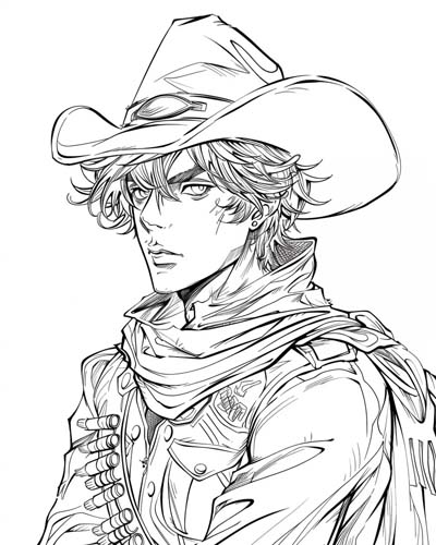 cowboy coloring page