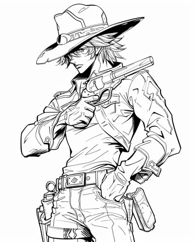 cowboy coloring page