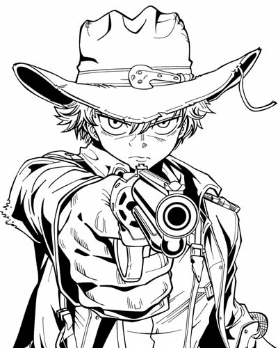 cowboy coloring page