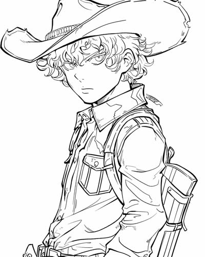 cowboy coloring page