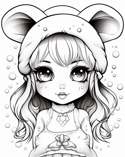 bear hat coloring page