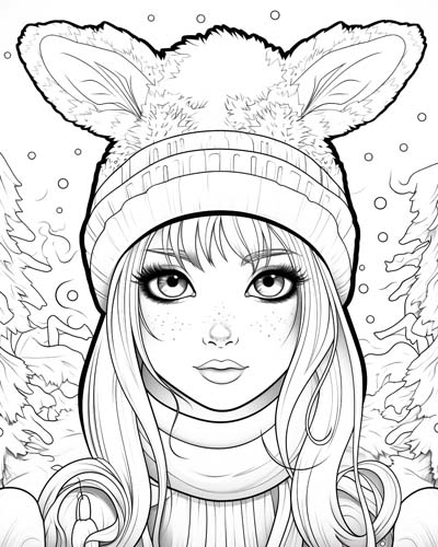 bunny hat coloring page