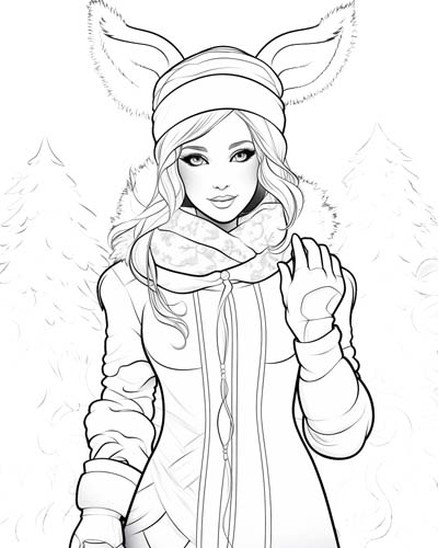 bunny hat coloring page