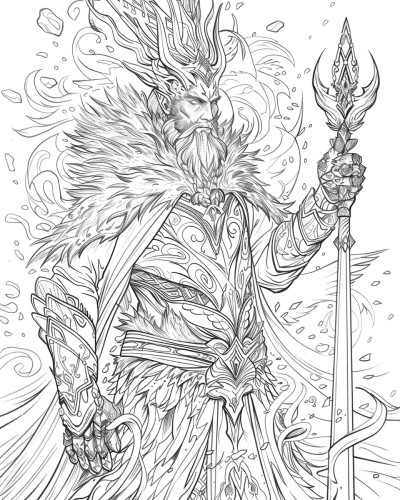 Elven Frost King coloring page