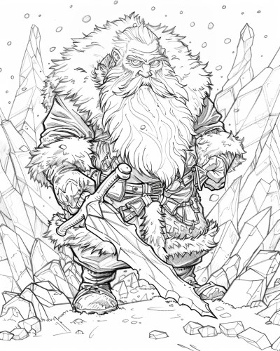 Morozko, old man frost coloring page