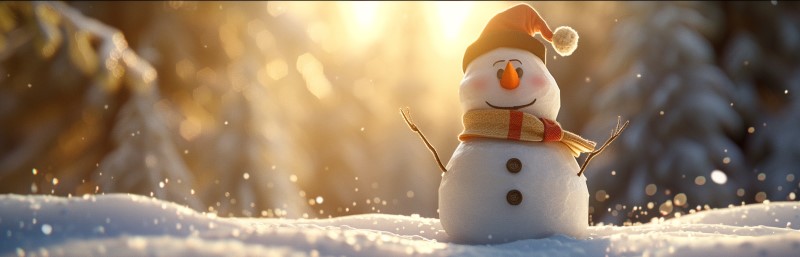 realistic digital art of a very cute snowman