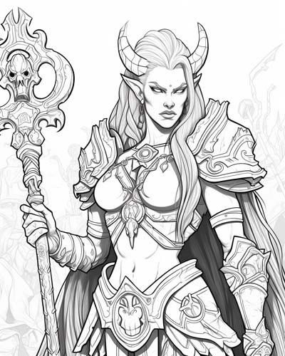 World of Warcraft blood elf coloring page